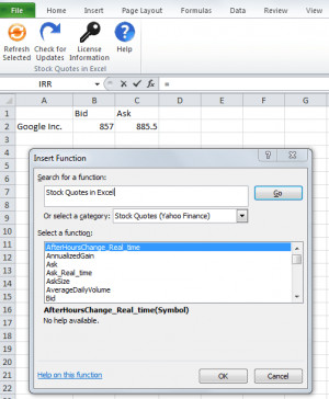 Quotes Into Excel ~ New Excel Add-in to Get Stock Quotes in Excel ...