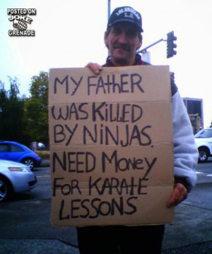 funny photo spider man begging for money