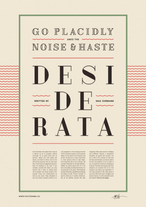 Inspirational quotes: Desiderata typography poster 7