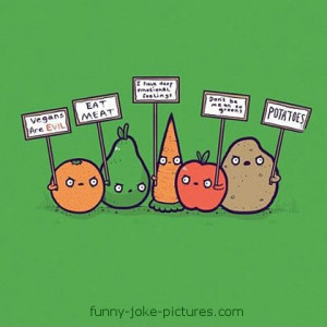 Funny Vegetable Protest Joke Cartoon Picture