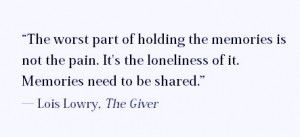 via i thought the giver explored the idea of memory