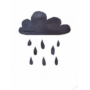 Little Black Rain Cloud, Watercolor Painting, Art Print Watercolor ...