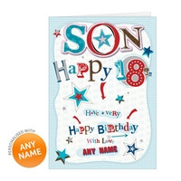 Happy 18th Birthday Son Personalised card - happy 18th