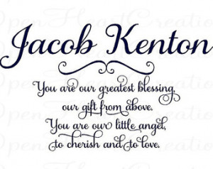 Baby Nursery Wall Decal Name - You Are Our Greatest Blessing A Gift ...