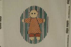 Primitive Doll needlepoint hp 18 ct