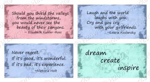 Women's Quotes Digital Rectangles on 8.5x11 Sheet (20 Different Quotes ...
