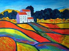 post impressionist art | Provencal Landscape - by Renée Gandy from ...