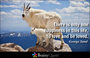 ... only one happiness in this life, to love and be loved. - George Sand