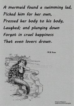 The Mermaid-William Butler Yeats Poem, Vintage Mermaid Illustration ...