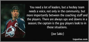 More Joe Sakic Quotes