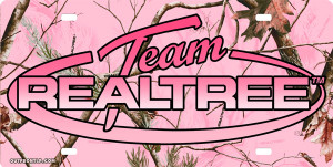 ... Realtree Logo License Plate, Pink Camouflage With Realtree Logo
