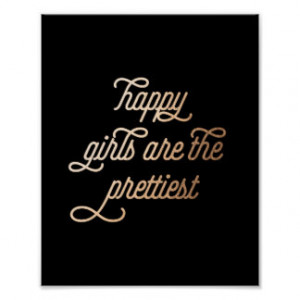 Happy Girls Inspirational Quote | Art Print