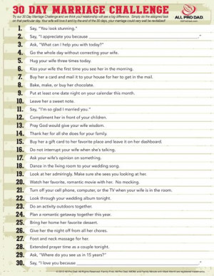 Day Marriage Challenge for husbands30 Day Challenges, Marriage Quotes ...