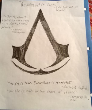 Assassin's Creed Symbol and Quotes by GhostFire13