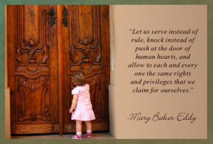 Let us serve instead of rule, knock instead of push at the door of ...