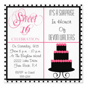 Surprise 16th Birthday-Sweet 16 Party Invitation from Zazzle.com