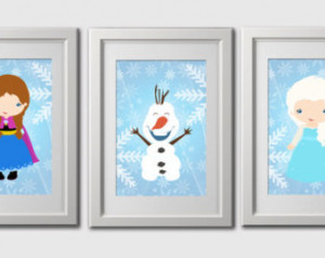 , wall art PRINTS, shipped to your door, anna, elsa, olaf or sister ...