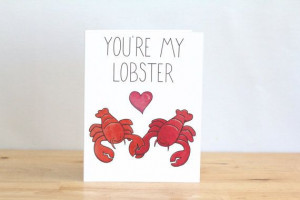 Funny Valentine. You're You Are My Lobster. by ClaireLordonDesign, $4 ...
