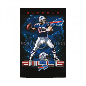 Title: Buffalo Bills Quarterback Mascot Football Poster