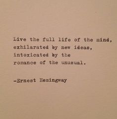 Hemingway Quote Typed on Typewriter by farmnflea on Etsy, $9.00 More