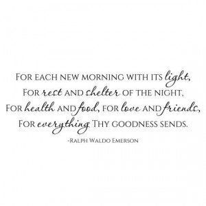 Sends Ralph Waldo Emerson quote 