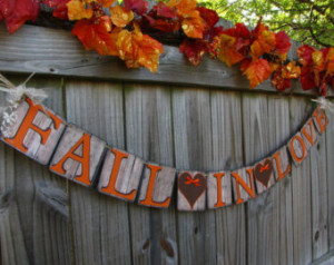 Wedding Garland Fall In Love Barn W ood Style Autumn Fall Wedding ...