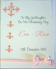 Personalised Handmade Christening Card (C29)Niece Goddaughter ...