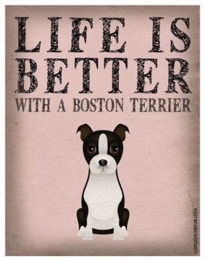 Life is Better with a Boston Terrier Art Print