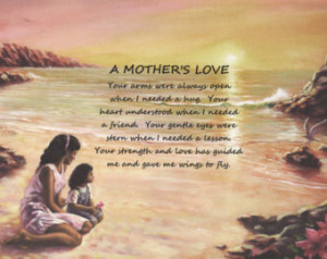 Beach-Mother & Daughter-A Mother's Love Poem-Inspirational Art-Paper ...