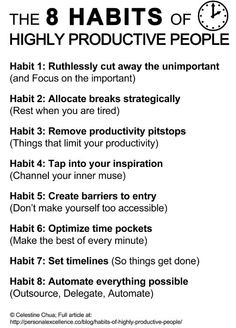 Inspirational Infographic: The 8 Habits of Highly Productive People