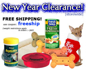Double Dip on New Year Clearance with Free Shipping at GRpet.com