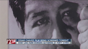 ... families gather to attend an early screening of the Cesar Chavez film