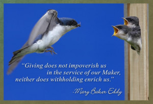 Giving does not impoverish us in the service of our Maker, neither ...