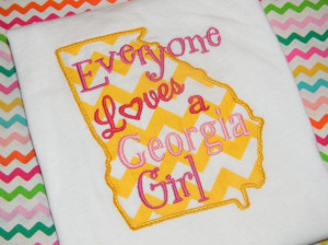 Everyone Loves a Georgia Girl Tshirt/Onesie in Chevron Print on Etsy ...