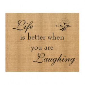 Burlap Board Sign- Life and Laughing Wood Prints