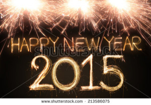 Happy new year 2015 written with Sparkling figures - stock photo