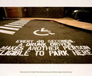... every 40 seconds someone will be handicapped for drinking and driving