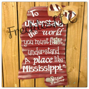 ... of Mississippi silhouette w/ Faulkner by PeaceLoveFreckles, $39.95
