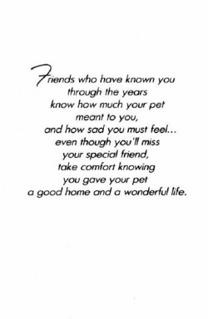 ... pets, to the extent that pet sympathy cards are not uncommon