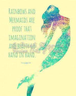 Rainbows and Mermaids Inspirational Quote Bold by BrandiFitzgerald, $ ...