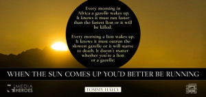 Got your running shoes on? Quote from Tommy HafeyInspiration Quotes