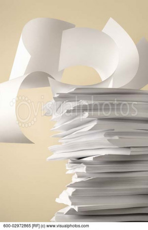 Desks with Stack of Papers