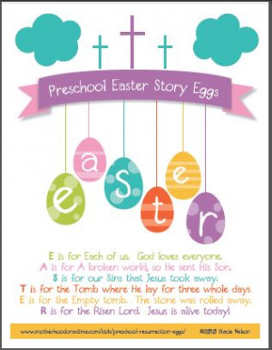 ... free 8×10 printable of a Christian Easter poem for preschool ages