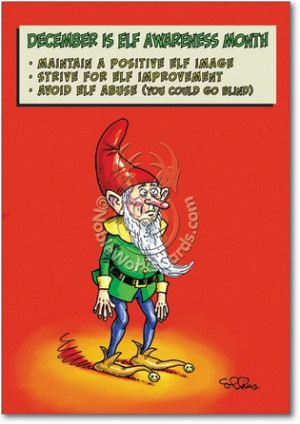 Elf Awareness Humorous Christmas Card