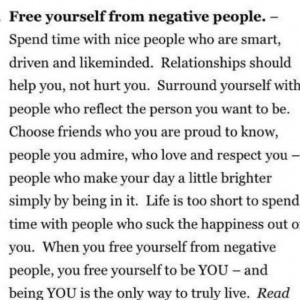 Avoid negativity.