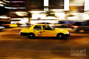 Speeding Yellow Taxi Cab...