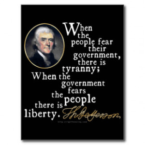 Jefferson Tyranny-Liberty Quote Postcards