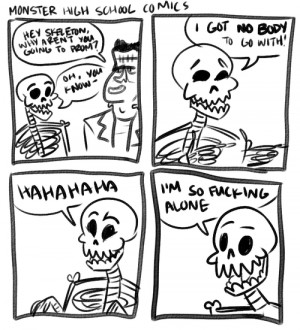 Sad Skeleton Has Nobody In Monster High School Prom Comic