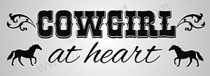 ... AT-HEART-Vinyl-Wall-Quote-Word-Decal-Country-Horse-Ride-Western-Cowboy