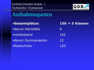 Gottlieb-Daimler-Schule 1 Technisches Gymnasium Aufnahmequoten Für ...
